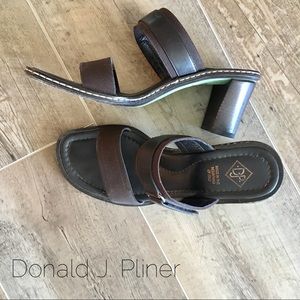 Vitka-espresso square toe chunky heel sandal EUC